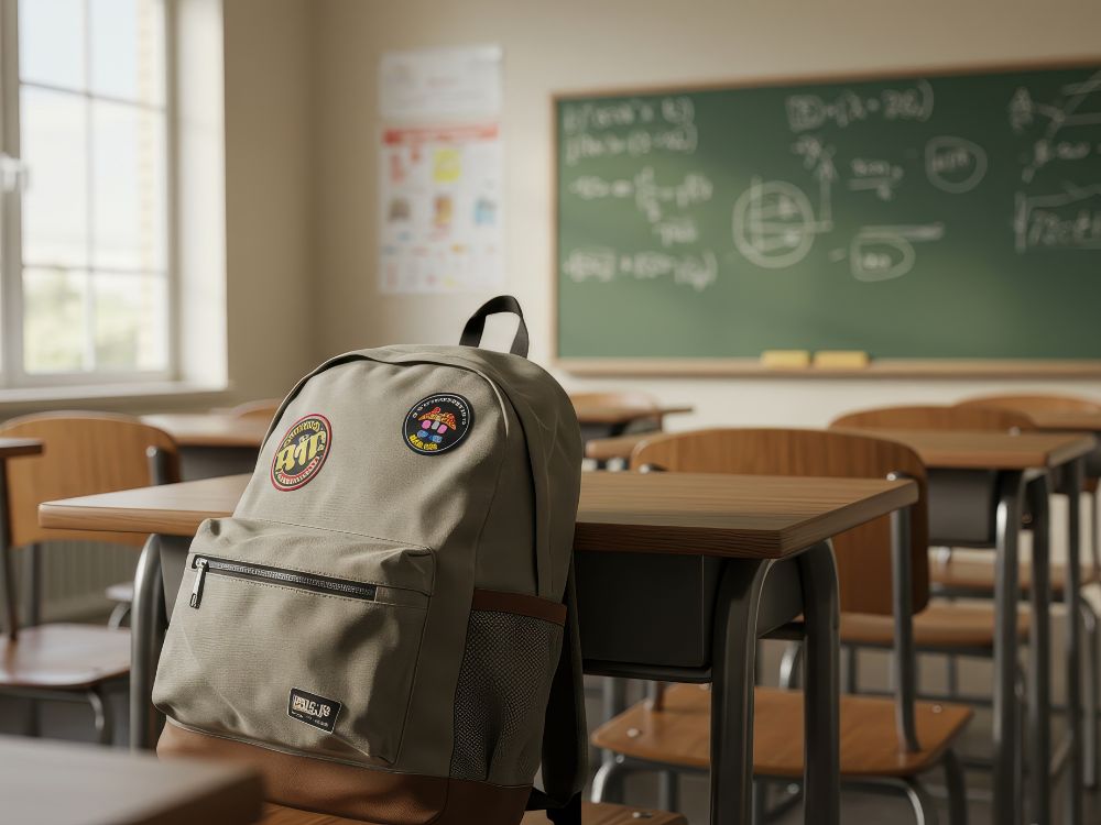 Mochila em sala de aula vazia, imagem que simboliza impactos da inadimplência na escola particular na permanência dos alunos.